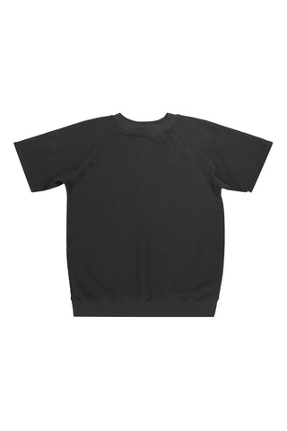 Short Sleeve Raglan Fleece Sweatshirt - Black