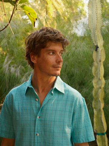 Summer Shirt Cyan Windowpane