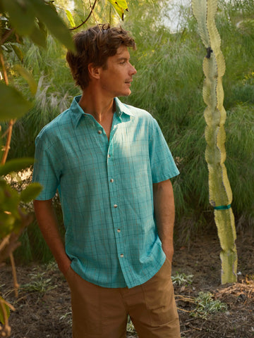 Summer Shirt Cyan Windowpane