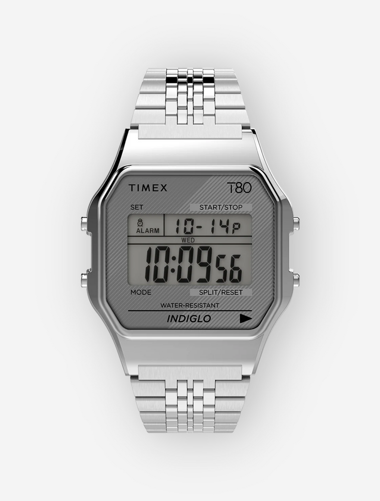 Timex T80 34mm Stainless Steel Bracelet Watch - Silver