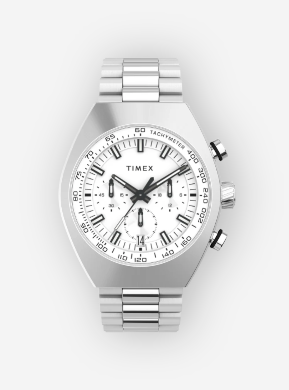 Timex Legacy Tonneau Chronograph 42mm Stainless Steel Bracelet Watch - Silver